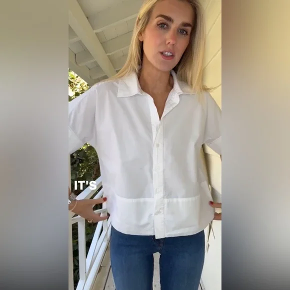 Julia Amory Antibes Top Blanc Medium NWT - Picture 12 of 16